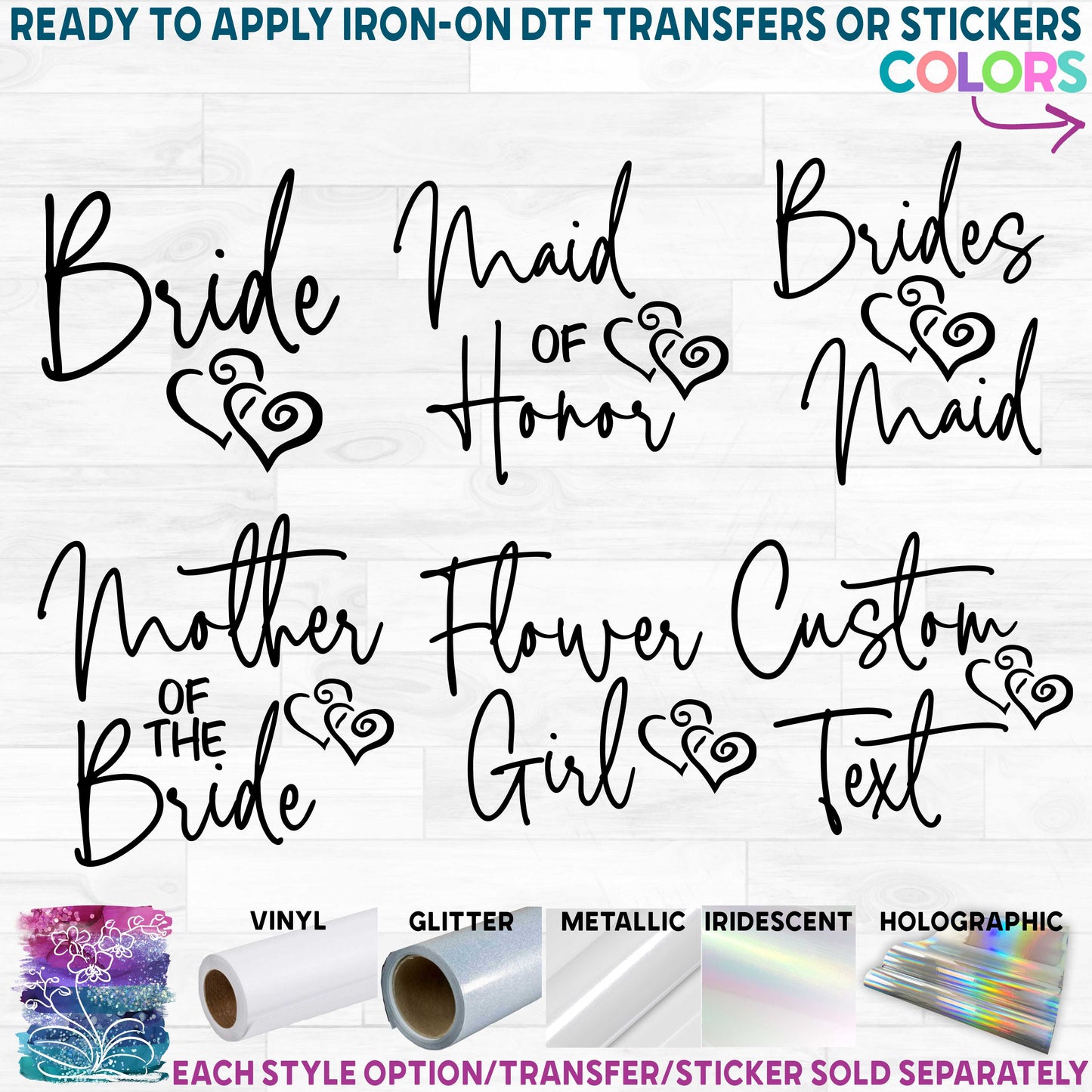 (s122-P) Bridal Wedding Party Custom Text