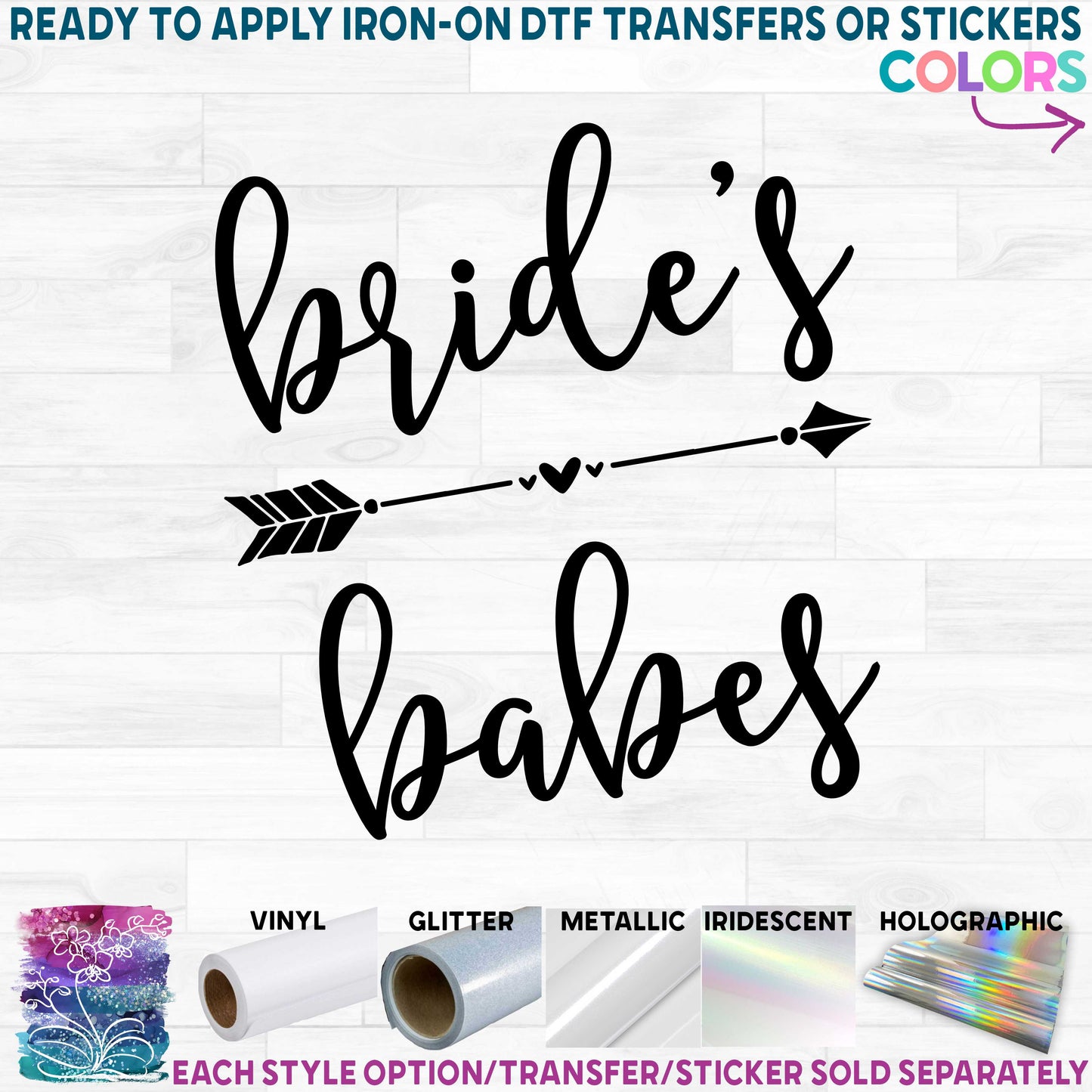 (s122-V) Bridal Wedding Party Arrow Custom Text