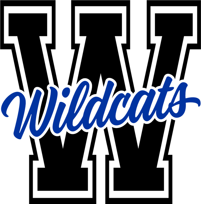 (123-01) W Wildcats Collegiate Letter Team Name