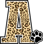 (s123-10) Ladycats Paw Print Letter Custom Text Name
