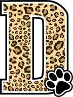 (s123-10) Ladycats Paw Print Letter Custom Text Name
