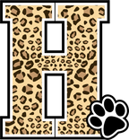 (s123-10) Ladycats Paw Print Letter Custom Text Name