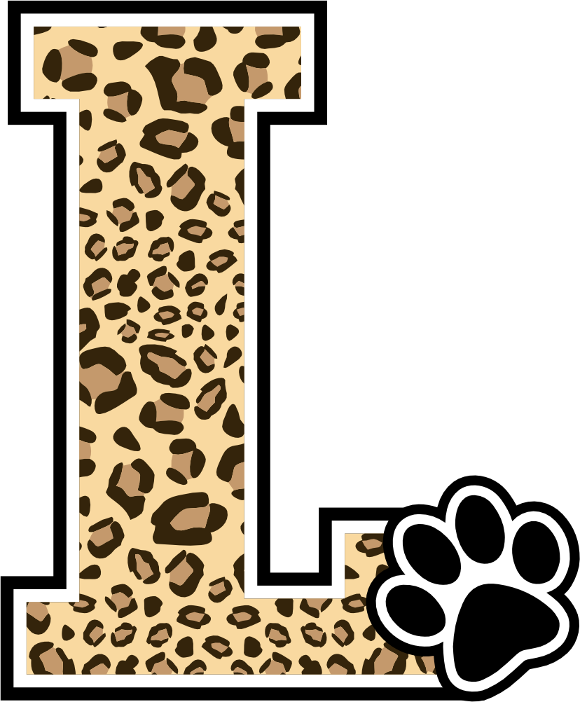 (s123-10) Ladycats Paw Print Letter Custom Text Name