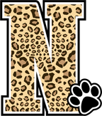 (s123-10) Ladycats Paw Print Letter Custom Text Name