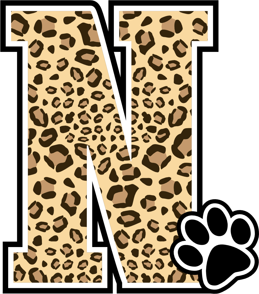 (s123-10) Ladycats Paw Print Letter Custom Text Name