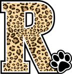 (s123-10) Ladycats Paw Print Letter Custom Text Name