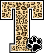 (s123-10) Ladycats Paw Print Letter Custom Text Name