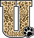 (s123-10) Ladycats Paw Print Letter Custom Text Name