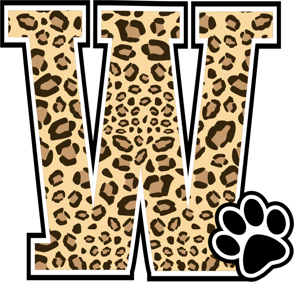 (s123-10) Ladycats Paw Print Letter Custom Text Name