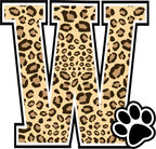 (s123-10) Ladycats Paw Print Letter Custom Text Name