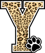 (s123-10) Ladycats Paw Print Letter Custom Text Name