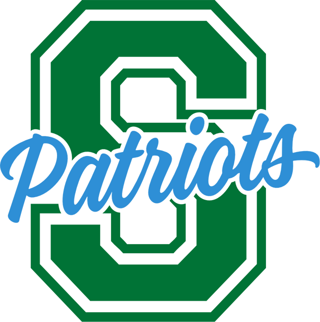 (123-01) S Patriots Collegiate Letter Team Name