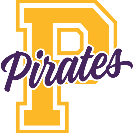(123-01) P Pirates Collegiate Letter Team Name
