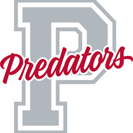 (123-01) P Predators Collegiate Letter Team Name