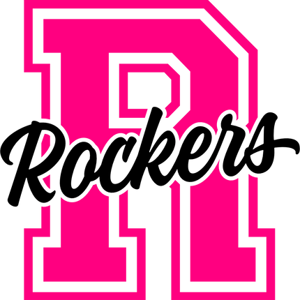 (123-01) R Rockers Collegiate Letter Team Name