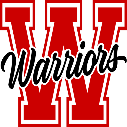 (123-01) W Warriors Collegiate Letter Team Name