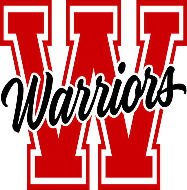 (123-01) W Warriors Collegiate Letter Team Name