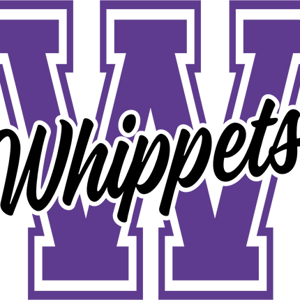 (123-01) W Whippets Collegiate Letter Team Name