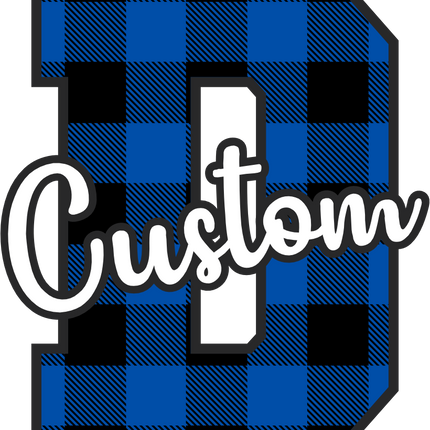 (s123-02) Royal Buffalo Plaid Letter Custom Name Text