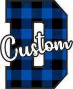 (s123-02) Wildcats Royal Buffalo Plaid Custom Letter Team Name Text