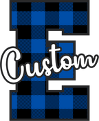 (s123-02) Wildcats Royal Buffalo Plaid Custom Letter Team Name Text