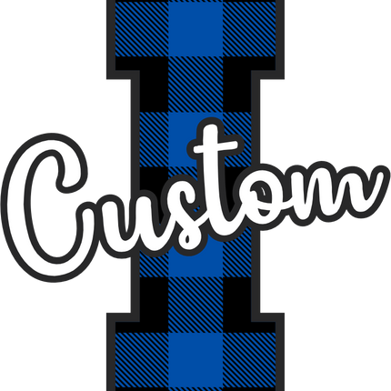 (s123-02) Royal Buffalo Plaid Letter Custom Name Text