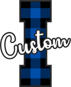 (s123-02) Wildcats Royal Buffalo Plaid Custom Letter Team Name Text
