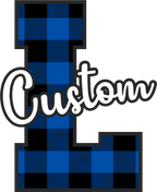 (s123-02) Wildcats Royal Buffalo Plaid Custom Letter Team Name Text