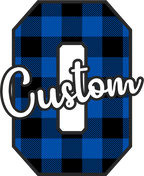 (s123-02) Wildcats Royal Buffalo Plaid Custom Letter Team Name Text
