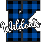 (s123-02) Wildcats Royal Buffalo Plaid Custom Letter Team Name Text