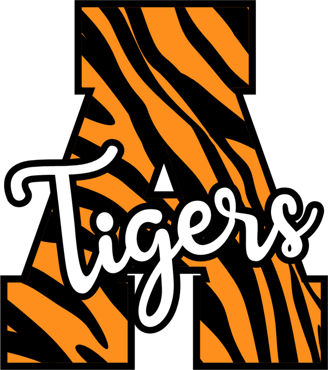 (s123-02) Tigers Tiger Print Letter Team Name Text