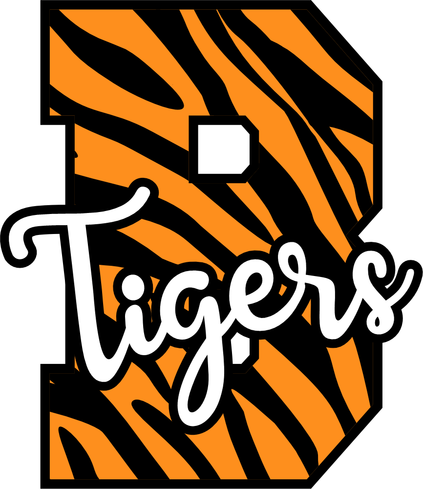 (s123-02) Tigers Tiger Print Letter Team Name Text