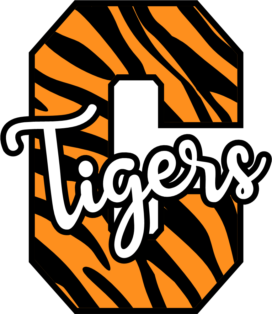 (s123-02) Tigers Tiger Print Letter Team Name Text