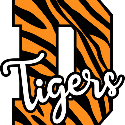 (s123-02) Tigers Tiger Print Letter Team Name Text