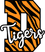 (s123-02) Tigers Tiger Print Letter Team Name Text
