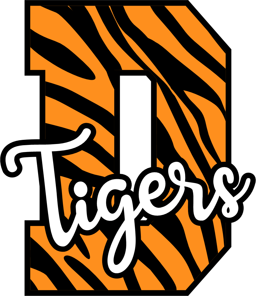 (s123-02) Tigers Tiger Print Letter Team Name Text