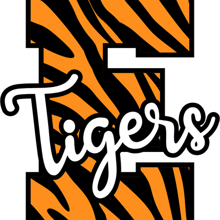 (s123-02) Tigers Tiger Print Letter Team Name Text