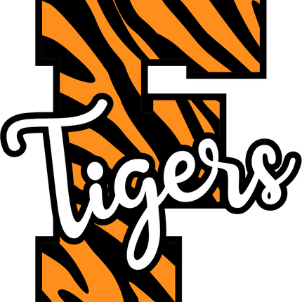 (s123-02) Tigers Tiger Print Letter Team Name Text