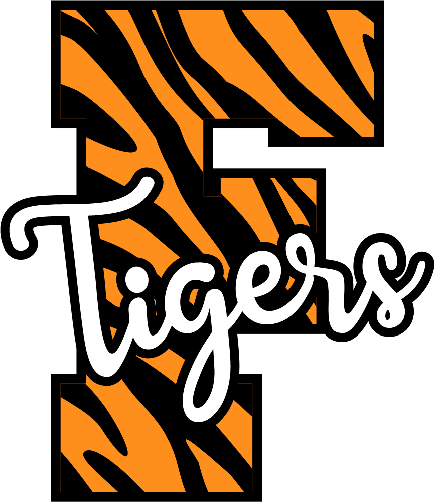 (s123-02) Tigers Tiger Print Letter Team Name Text