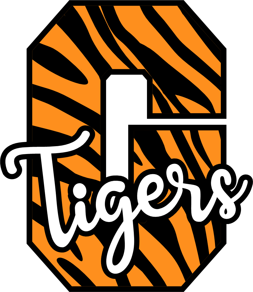 (s123-02) Tigers Tiger Print Letter Team Name Text