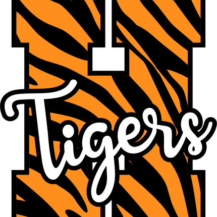 (s123-02) Tigers Tiger Print Letter Team Name Text