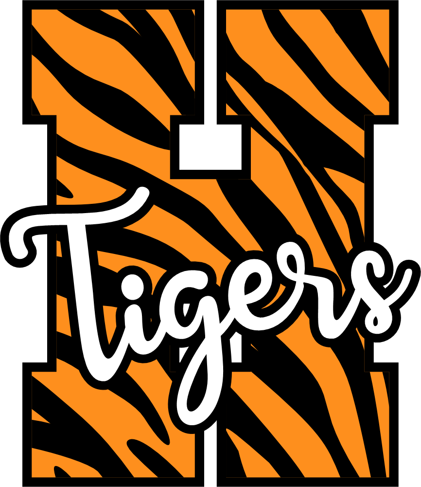 (s123-02) Tigers Tiger Print Letter Team Name Text