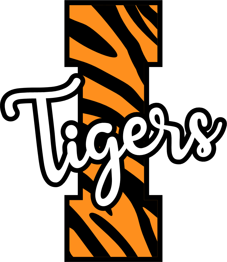(s123-02) Tigers Tiger Print Letter Team Name Text