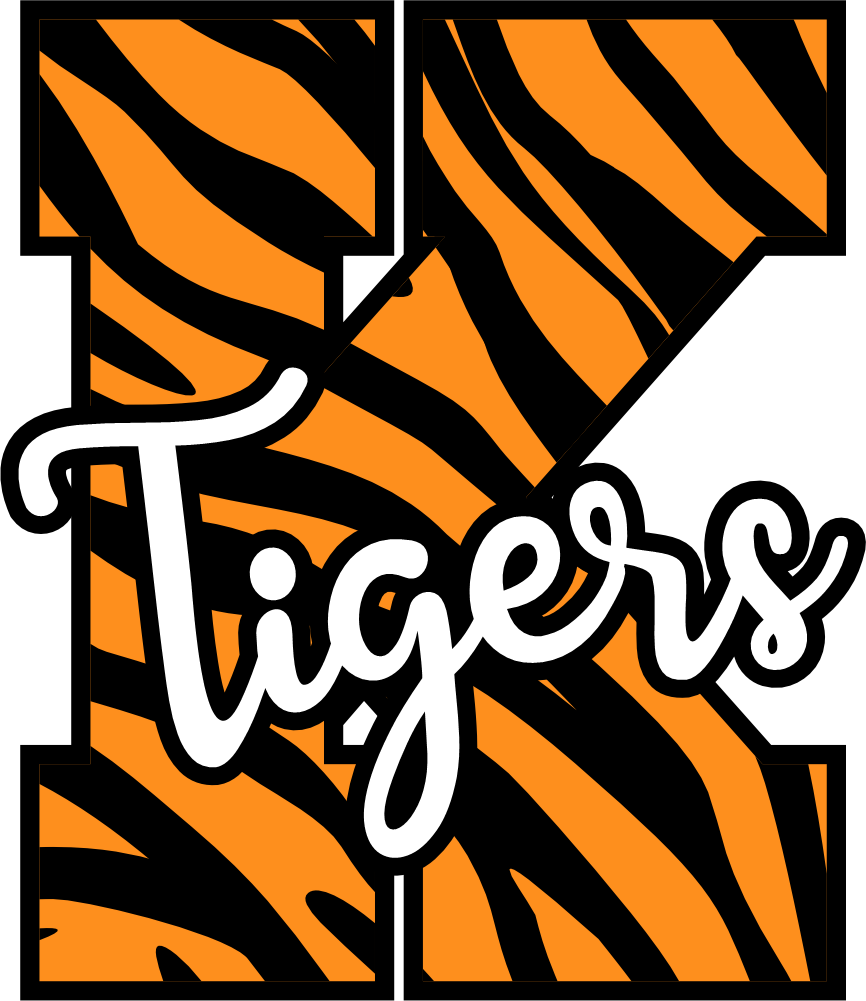 (s123-02) Tigers Tiger Print Letter Team Name Text