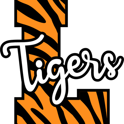 (s123-02) Tigers Tiger Print Letter Team Name Text
