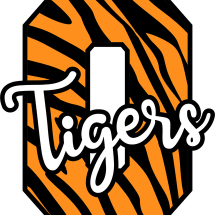 (s123-02) Tigers Tiger Print Letter Team Name Text