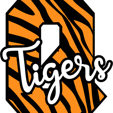 (s123-02) Tigers Tiger Print Letter Team Name Text