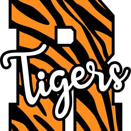 (s123-02) Tigers Tiger Print Letter Team Name Text