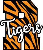 (s123-02) Tigers Tiger Print Letter Team Name Text