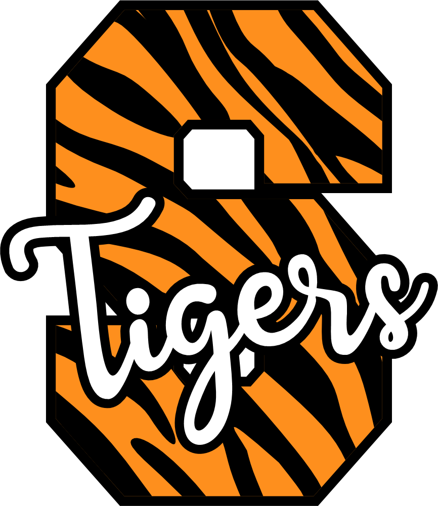 (s123-02) Tigers Tiger Print Letter Team Name Text